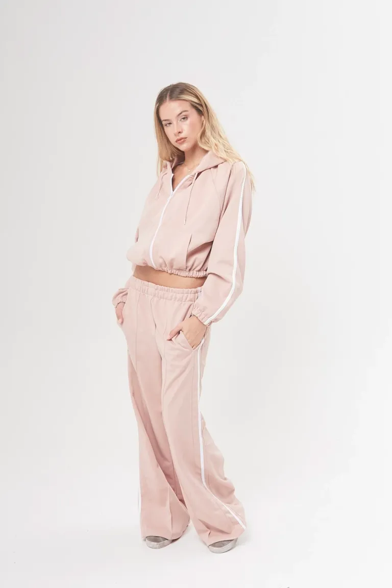 Pantalón ancho de tela deportiva con detalles en los costados de Belle en Pantalones para argentina