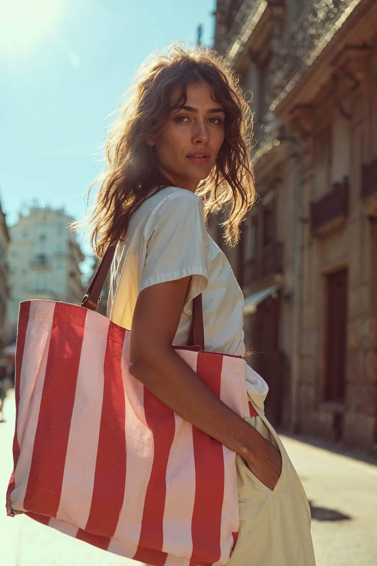 Cartera bicolor de tela técnica con detalles en cuero de Maria Cher en Bolsos y Carteras para argentina