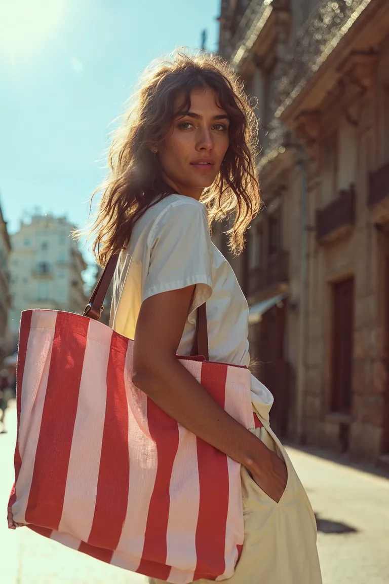 Cartera bicolor de tela técnica con detalles en cuero de Maria Cher en Bolsos y Carteras para argentina
