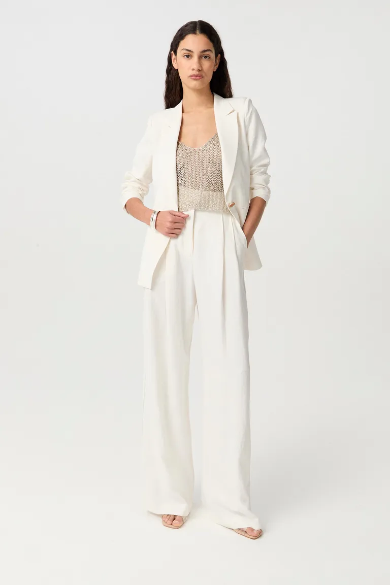 Top tejido de hilado metálico con microlentejuelas de calce relajado de Markova en Tops para argentina