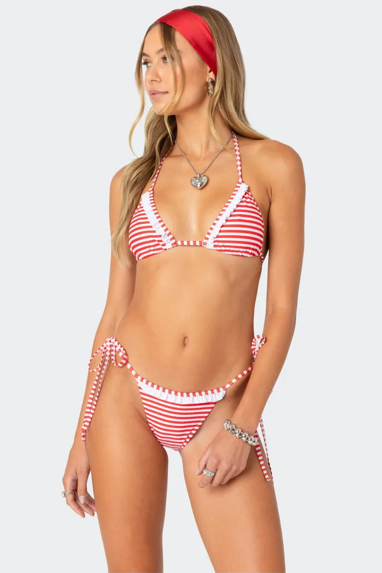 Top bikini triángulo rayado de Edikted en Swimwear y Beachwear para argentina