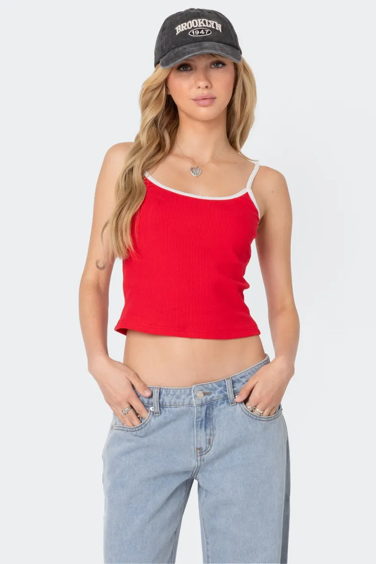 Musculosa rib contraste franky de Edikted en Tops para argentina