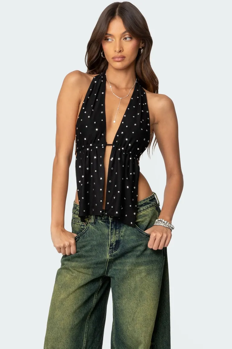 Top halter espalda descubierta tachas de Edikted en Tops para argentina