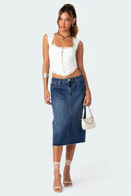 Falda midi denim mirah de Edikted en Faldas para argentina
