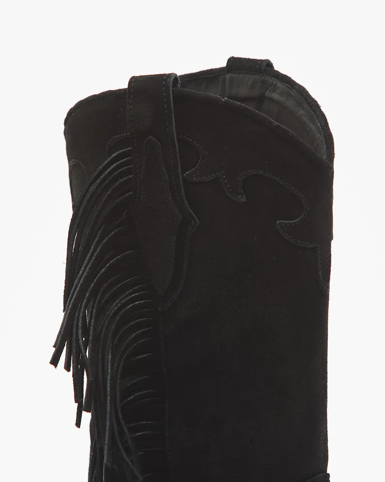 Botas texanas de caña media con detalle de flecos laterales y cierre de Wanama en Botas y Botinetas para argentina