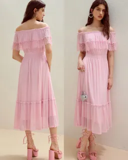Vestido con volantes encaje de Motf en Vestidos para argentina