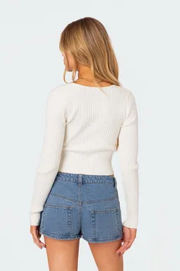 Top misty acanalado con cuello redondo de Edikted en Tops para argentina