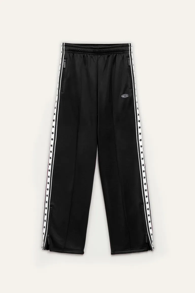 Pantalón deportivo recto con ajuste en botamanga y franjas laterales con estrellas de 47 Street en Pantalones para argentina