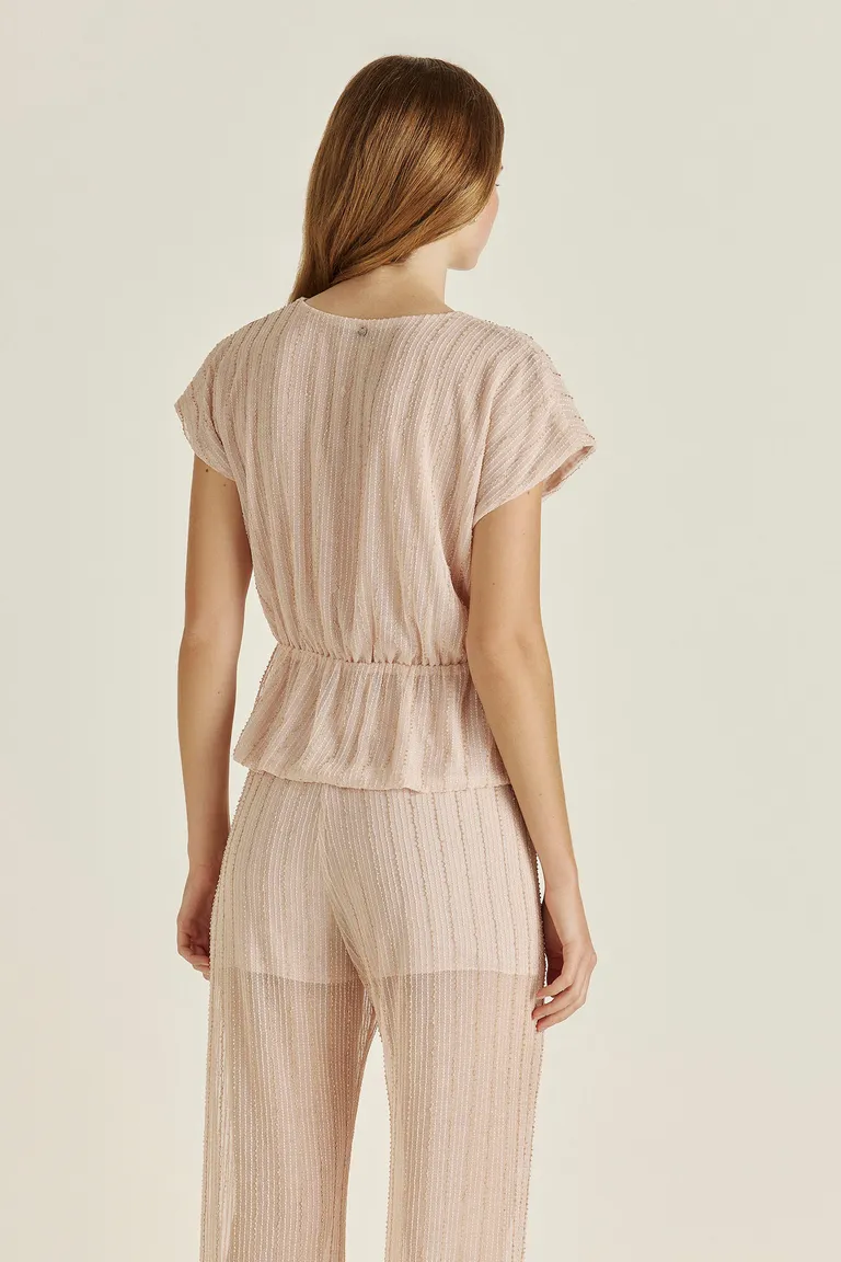 Blusa de bordado delicado con escote en V profundo y mangas fluidas de Tucci en Blusas para argentina