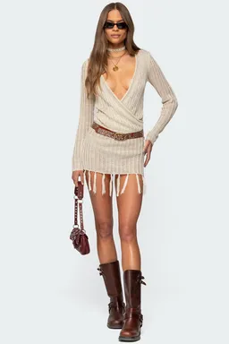 Vestido mini tejido con borlas de Edikted en Vestidos para argentina