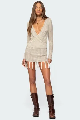 Vestido mini tejido con borlas de Edikted en Vestidos para argentina