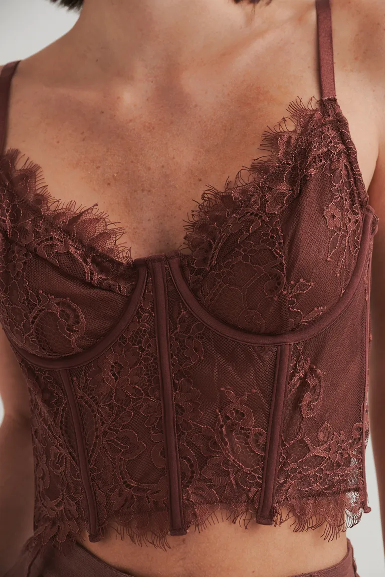 Corset de encaje en color marrón para mujer de Sweet en Ropa Interior y Medias para argentina