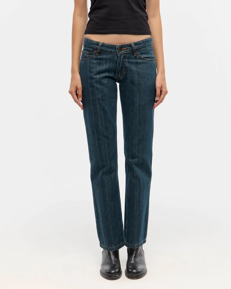 Jeans rectos de diseño exclusivo con lavado verde azulado para un estilo casual y elegante de Ay Not Dead en Pantalones para argentina