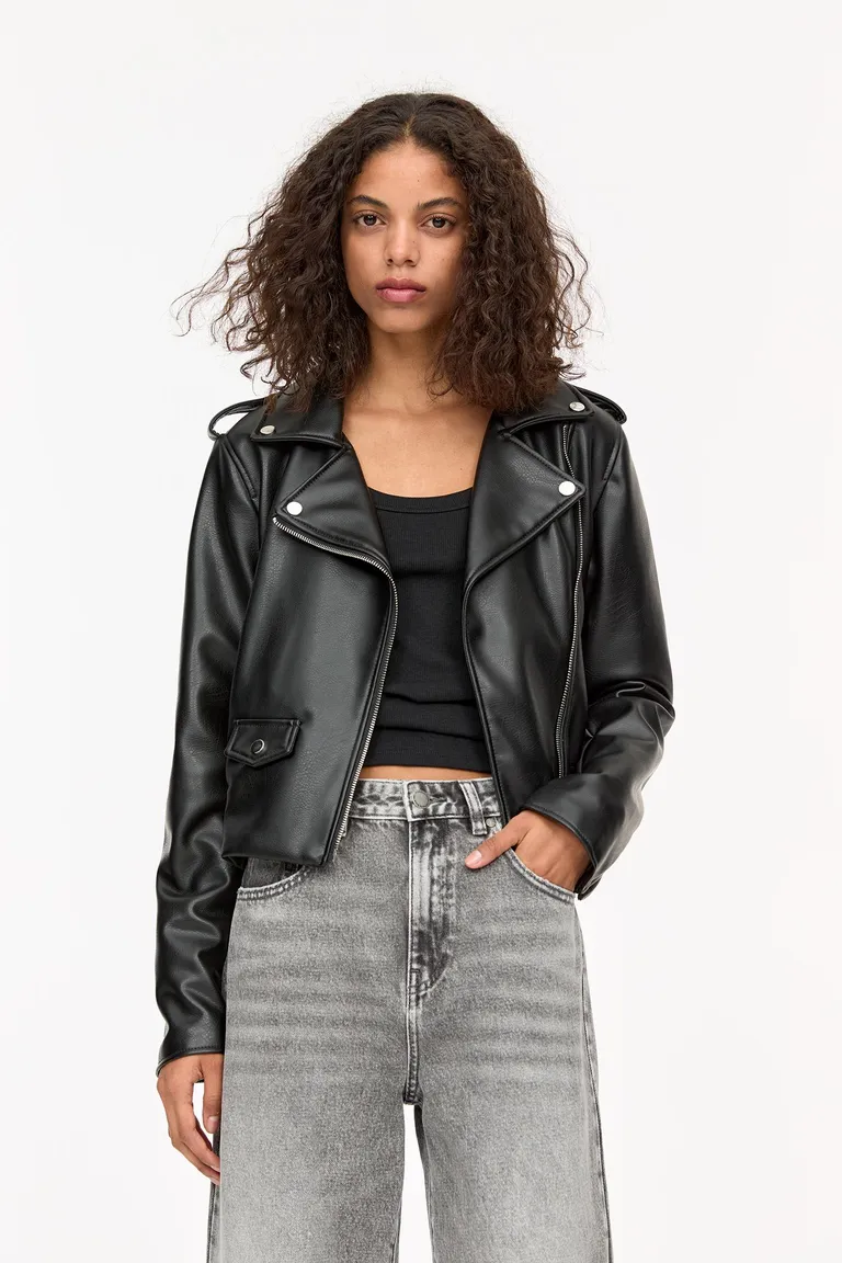 Cazadora biker efecto cuero de Pull&Bear en Chaquetas para argentina