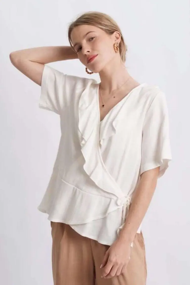 Blusa Volado Cruzada de Hesed en Blusas para argentina