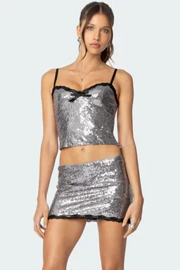 Musculosa lentejuelas revel encaje de Edikted en Tops para argentina