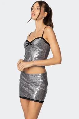Musculosa lentejuelas revel encaje de Edikted en Tops para argentina