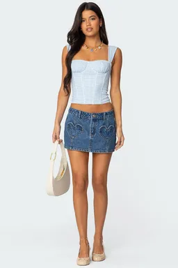 Minifalda denim bolsillo corazón de Edikted en Faldas para argentina