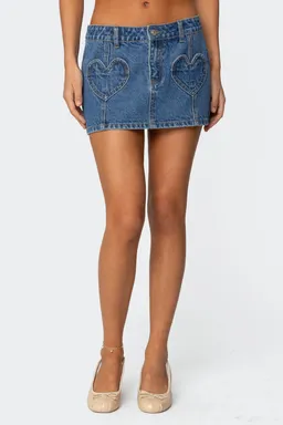 Minifalda denim bolsillo corazón de Edikted en Faldas para argentina
