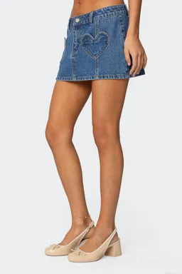 Minifalda denim bolsillo corazón de Edikted en Faldas para argentina