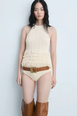 Top halter con flecos de Mango en Tops para argentina