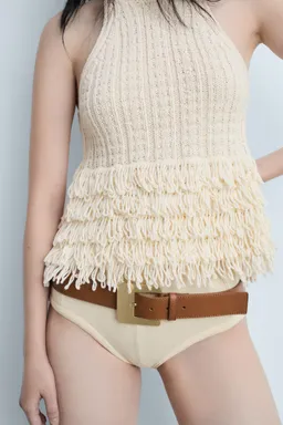 Top halter con flecos de Mango en Tops para argentina