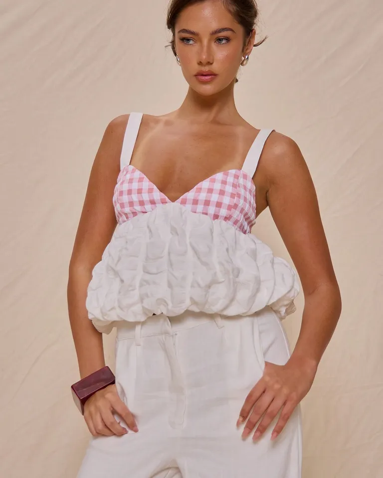 Top abombado gingham primavera de Musera en Tops para argentina