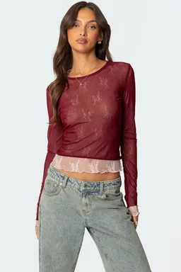 Top transparente cuello redondo de Edikted en Tops para argentina
