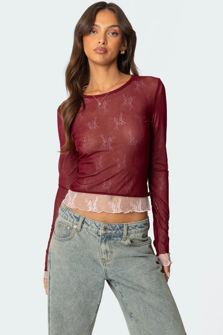 Top transparente cuello redondo de Edikted en Tops para argentina