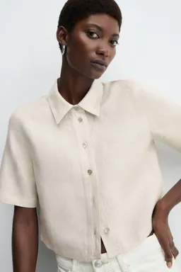 Camisa manga corta lino de Mango en Camisas para argentina