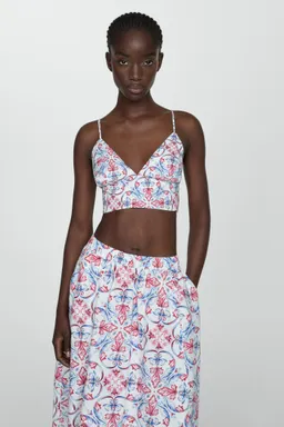 Top crop estampado de Mango en Swimwear y Beachwear para argentina