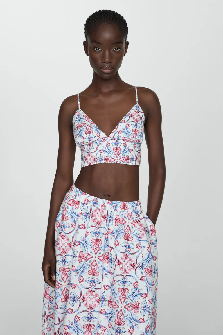 Top crop estampado de Mango en Swimwear y Beachwear para argentina