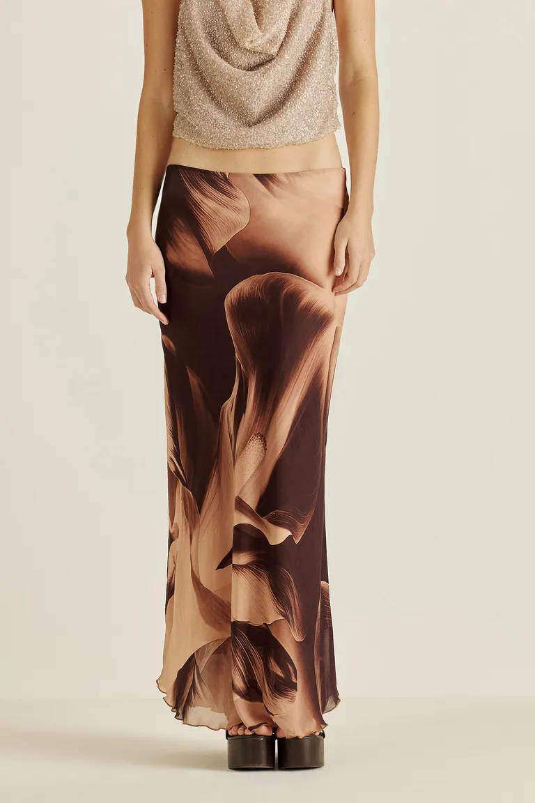 Falda larga de gasa con estampado icónico y silueta adaptable de Tucci en Faldas para argentina