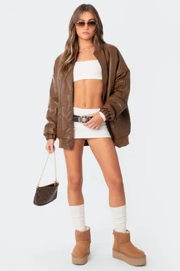 Campera bomber oversize cuero sintético de Edikted en Chaquetas para argentina