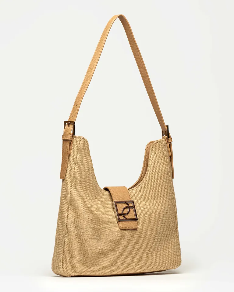 Cartera al Hombro Signature en Canvas - Diseño Exclusivo y Acabado Metálico de Prüne en Bolsos y Carteras para argentina