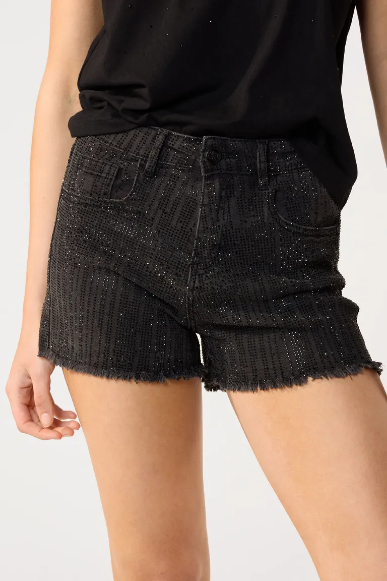 Shorts de denim de corte alto con detalles desflecados de Cuesta Blanca en Shorts para argentina