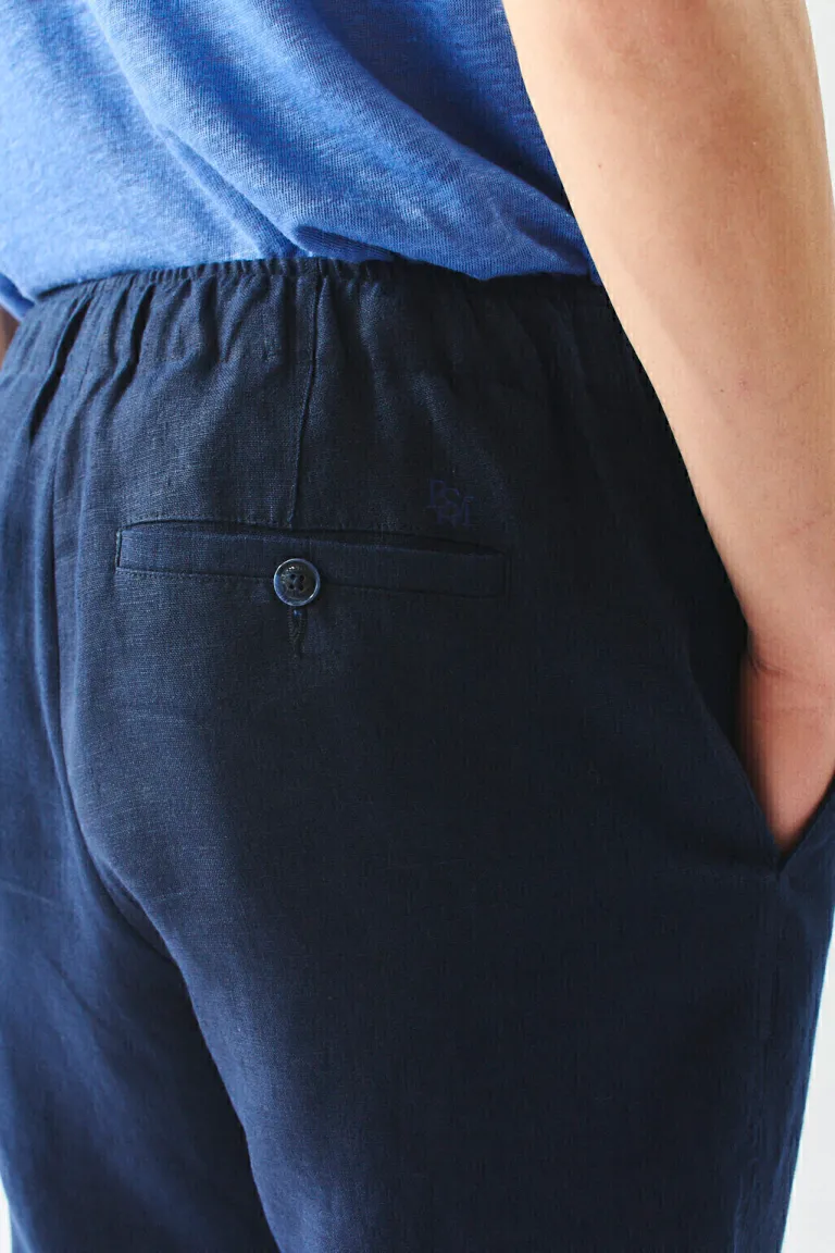 Pantalón Chino de Lino Azul Marino para Hombre de Bensimon en Pantalones para argentina