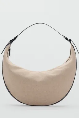 Bolso hombro lino ovalado de Mango en Bolsos y Carteras para argentina