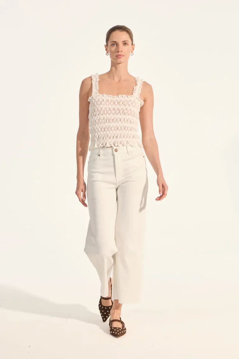 Pantalones de Tiro Alto Ankle Crop con Diseño Elástico y Cómodo de Portsaid en Pantalones para argentina