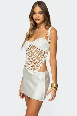 Top crochet asimétrico shelley de Edikted en Tops para argentina