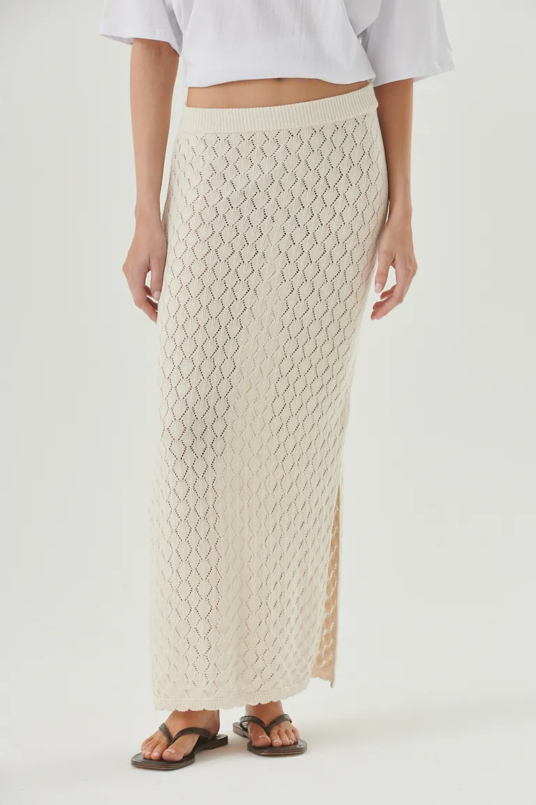 Falda larga de diseño calado con cintura elástica para un ajuste perfecto de Sweet en Faldas para argentina