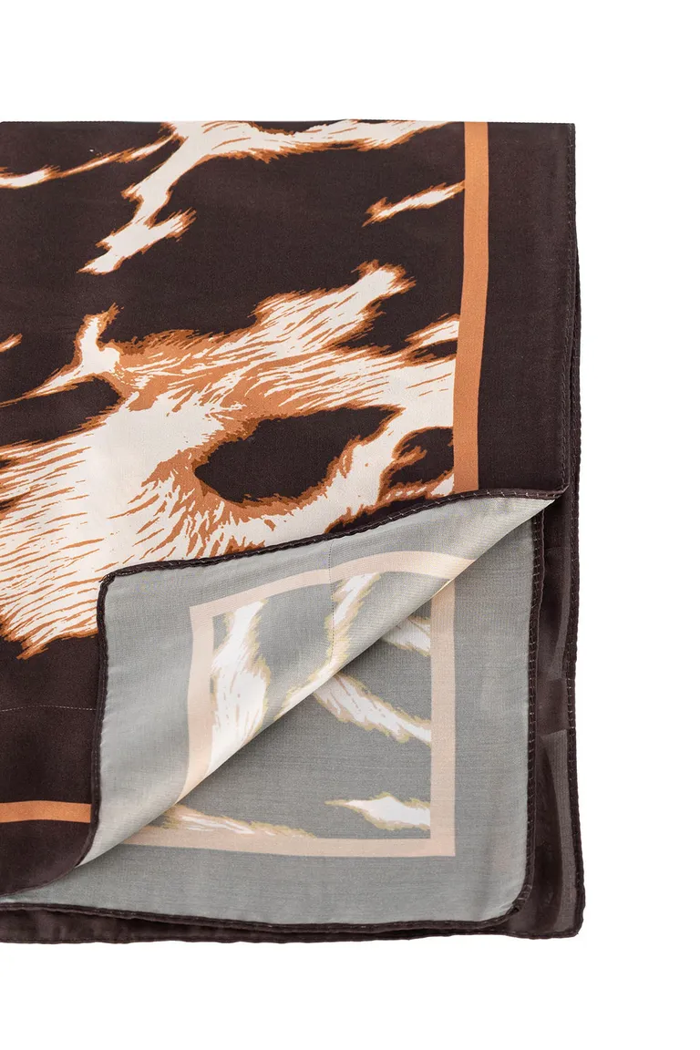 Pañuelo de seda natural con estampado geométrico en tonos marrones para mujer de Kill en Bufandas y Pañuelos para argentina