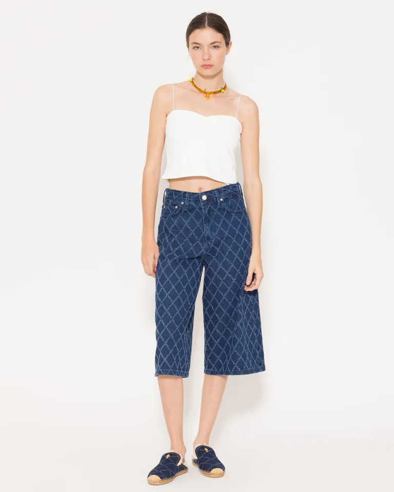 Top blanco de ajuste ceñido con frunces en la parte delantera de Jazmin Chebar en Tops para argentina