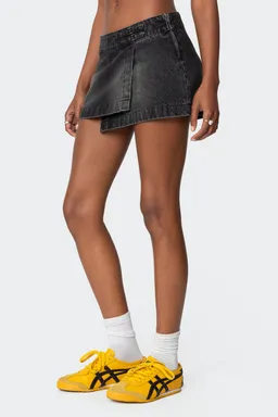 Skort asimétrico denim cruzado de Edikted en Faldas para argentina