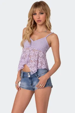 Top encaje orchid traslúcido de Edikted en Tops para argentina