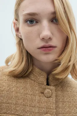 Chaqueta tweed cuello tira de Mango en Chaquetas para argentina