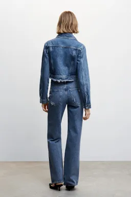 Jeans rectos tiro alto rotos de Mango en Pantalones para argentina
