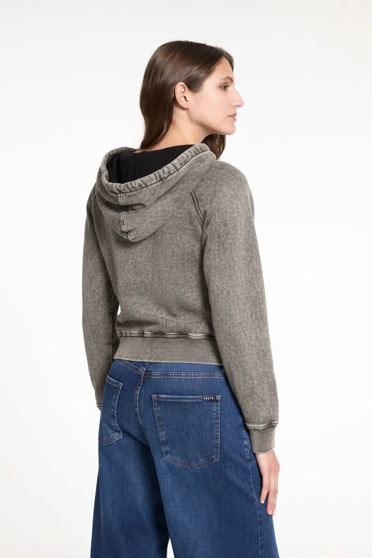 Buzo holgado de algodón con estampa central en gris de Justaosadia en Buzos y Sweaters para argentina