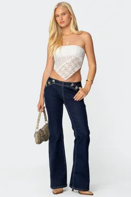 Top pañuelo encaje transparente de Edikted en Tops para argentina