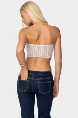 Top pañuelo encaje transparente de Edikted en Tops para argentina